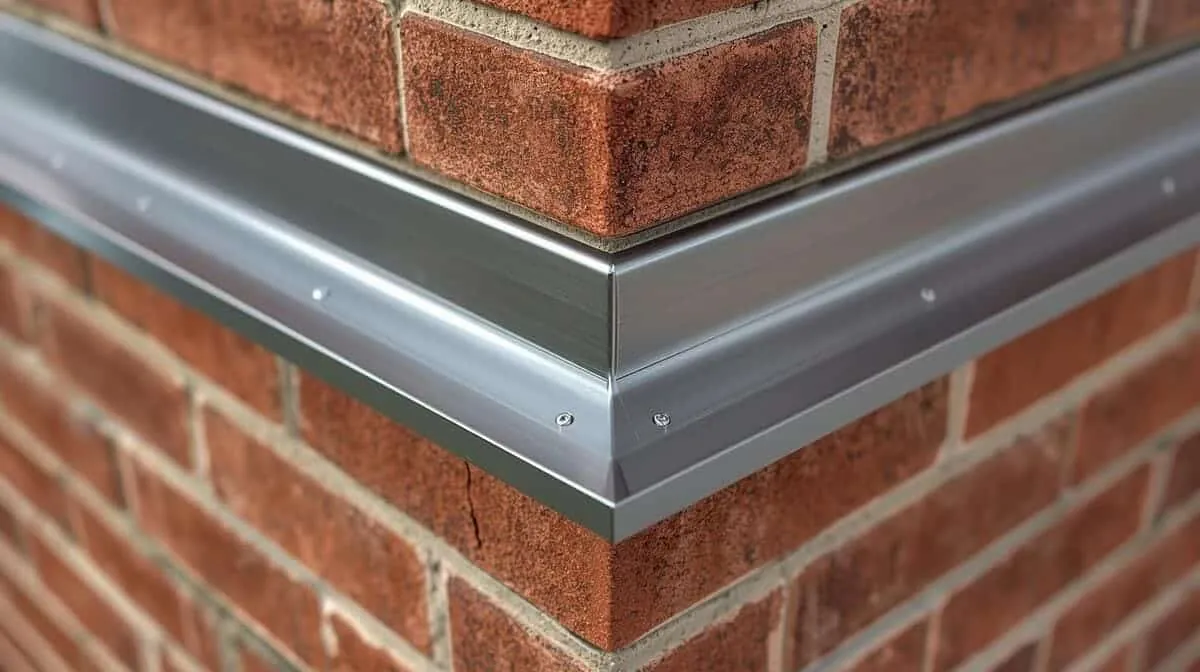 Close up of new chimney flashing