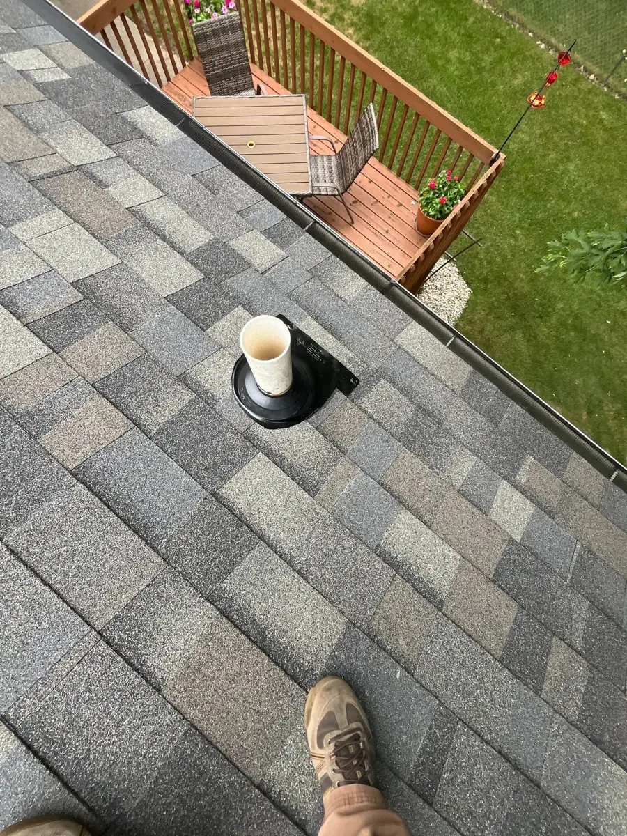 New vent pipe boot and flashing on fresh shingles on a Kentwood, MI roof