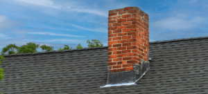 Chimney flashing on a residential home