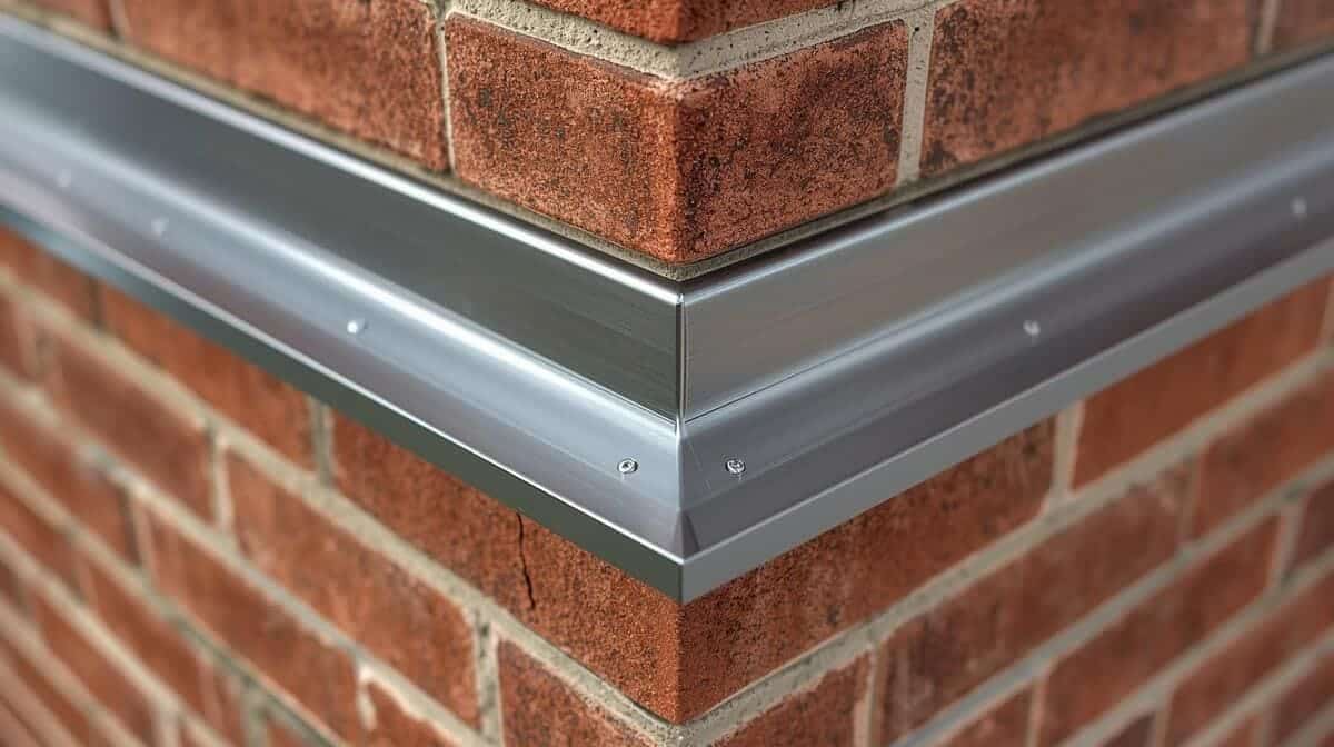 Close up of new chimney flashing